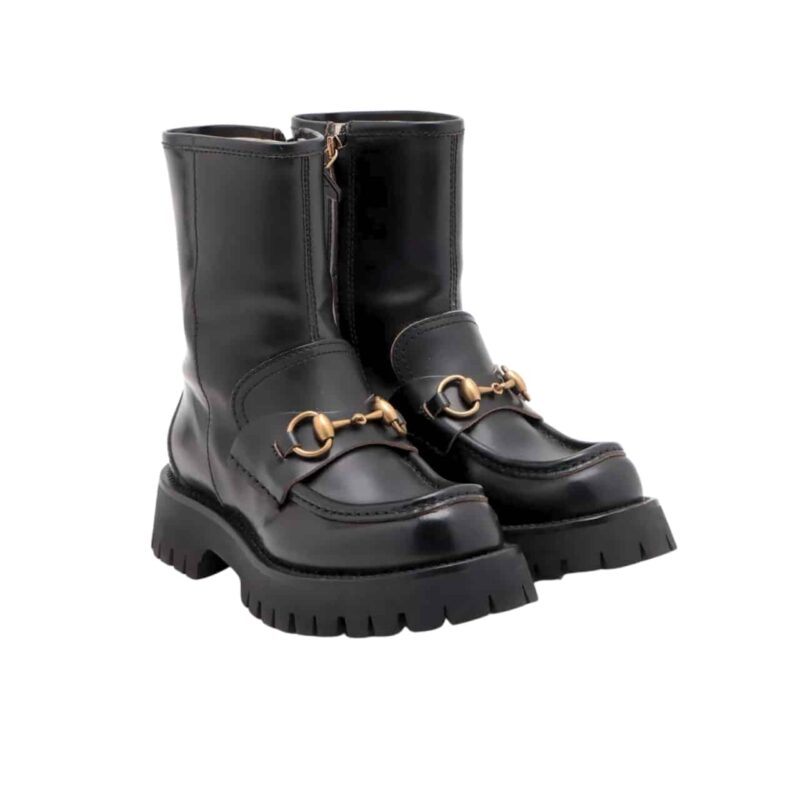 Gucci Horsebit Ankle Boots Leather Black