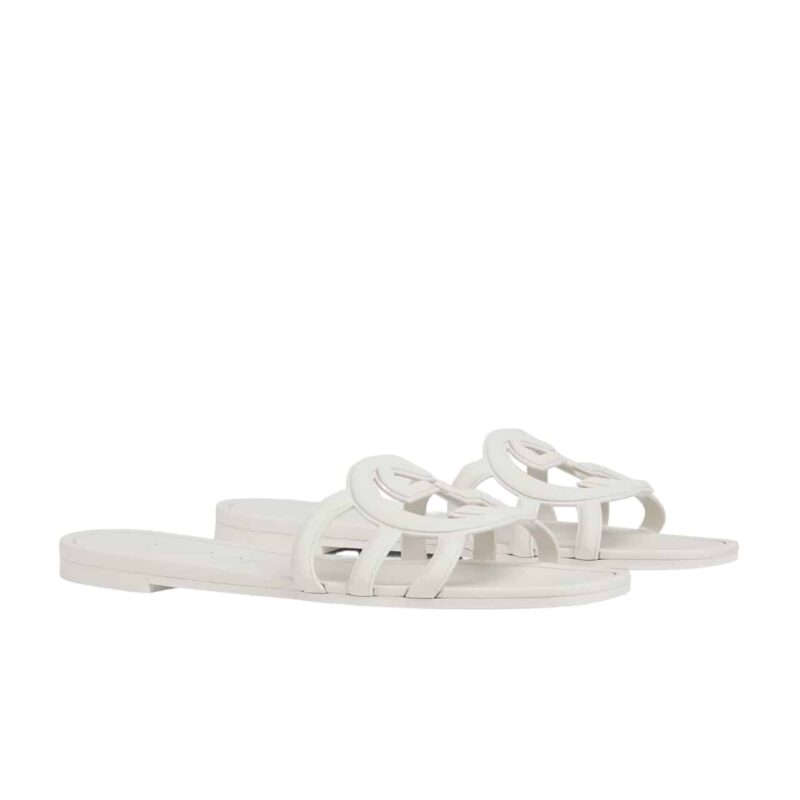 Gucci Women'S Interlocking G Slide Sandal White 780307 J8700 9022