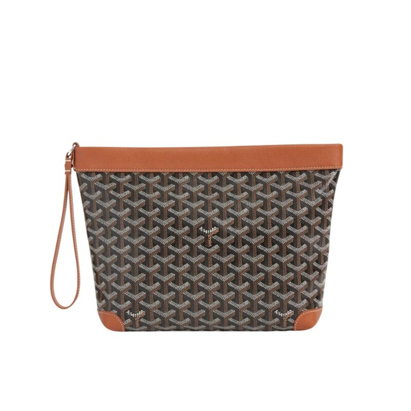 GOYARD CONTI POUCH BLACK AND TAN 25CM CONTIPPMLTY01CL03P