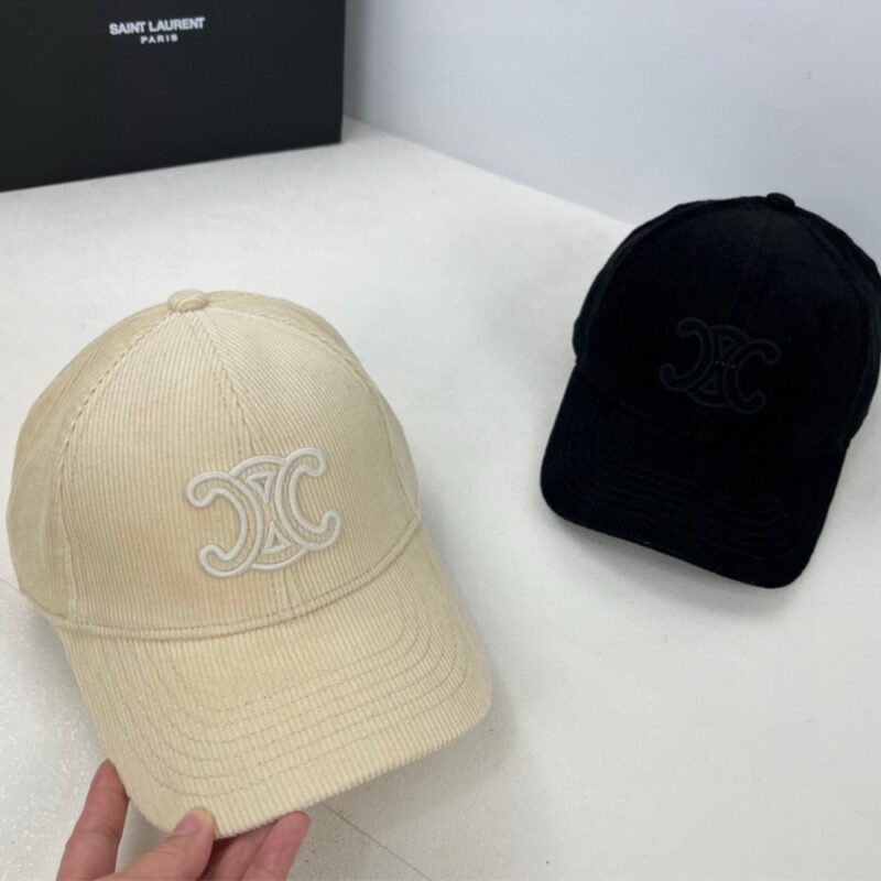 Alternative view of Celine Triomphe Baseball Cap In Corduroy Creme 2Aug4109V 12Cr