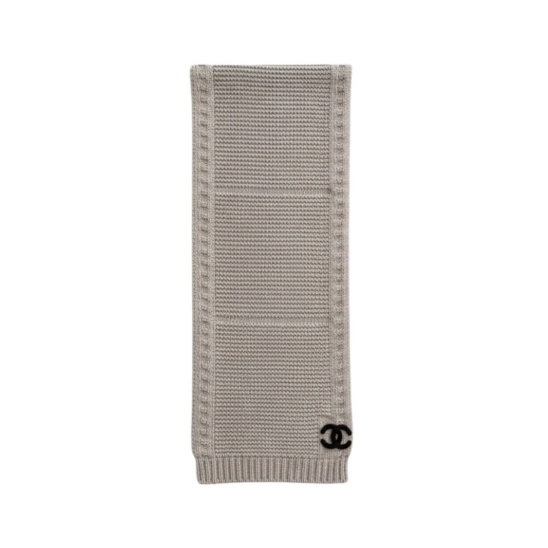 Chanel Cashmere Knit Scarve Beige