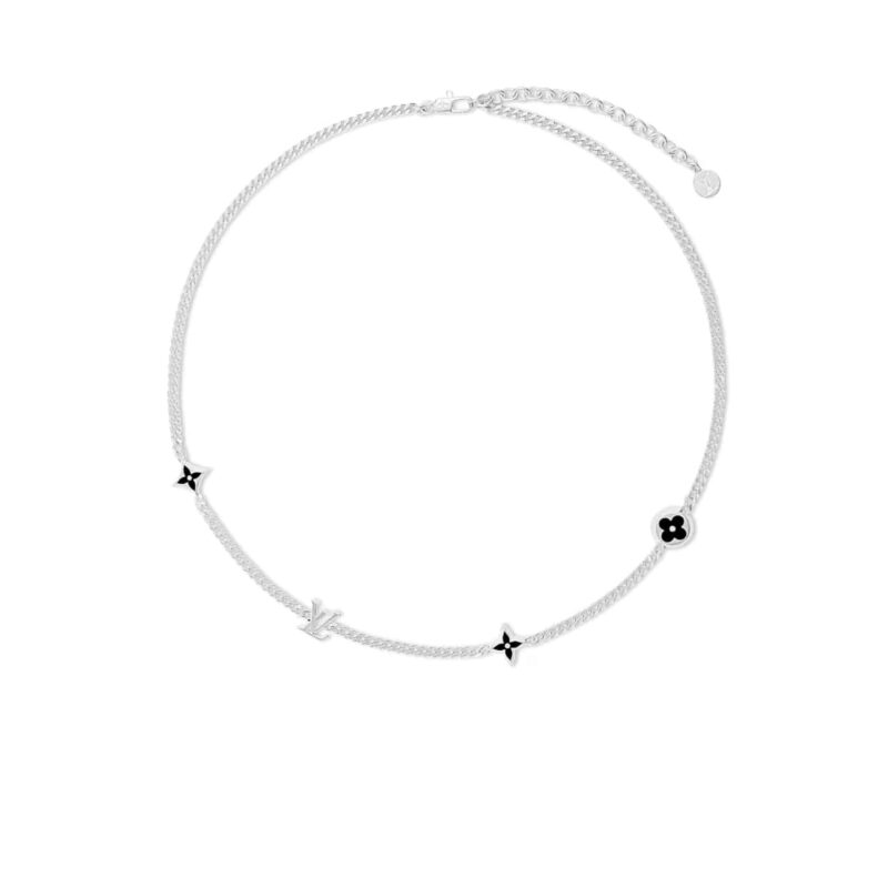Louis Vuitton Lv Spike Charms Necklace Silver M01717
