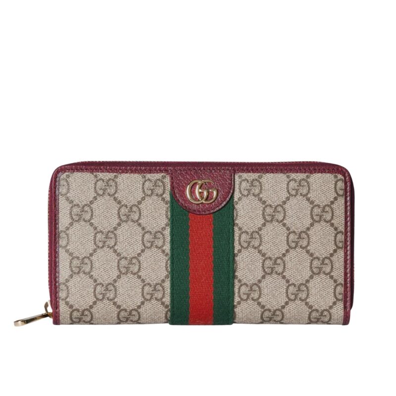 Gucci Ophidia Zip Around Wallet Red 19Cm
