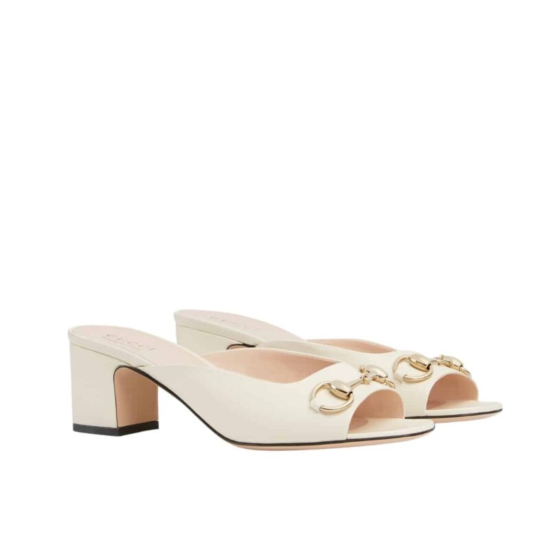 Gucci Women Horsebit Slide Ivory 816607 C9D00 9540