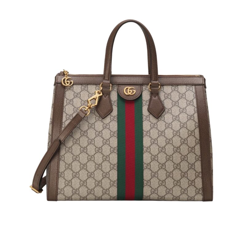 Gucci Ophidia Medium Tote Bag Beige Ebony 33Cm 524537 K05NB 8745