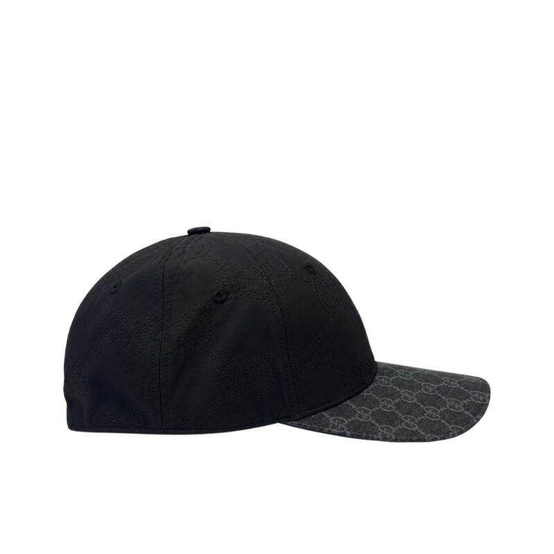 Gucci GG Baseball Cap in Nylon Black Grey