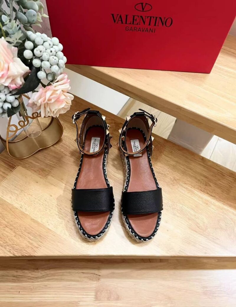 Alternative view of Valentino Garavani Rockstud Flatform Espadrille Sandals