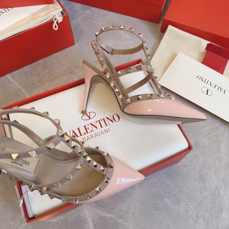 Alternative view of Valentino Garavani Patent Rockstud Caged Pump Pink