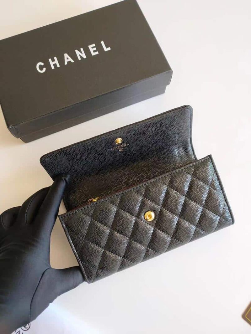 Alternative view of Chanel Cc 19 Quilted Black Leather Wallet