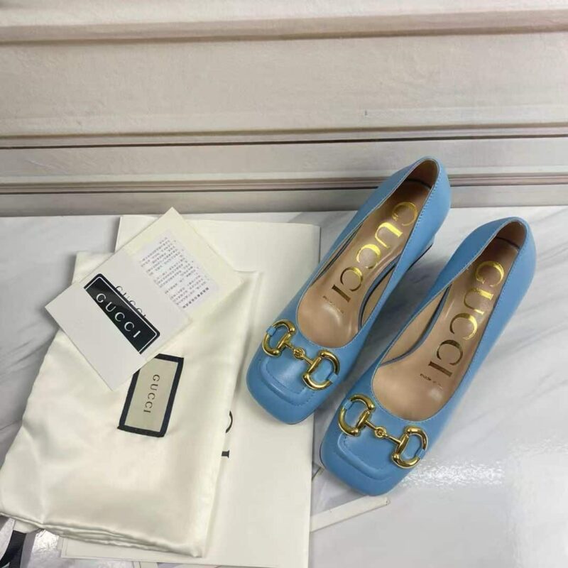 Alternative view of Gucci Women'S Mid Heel Pump With Horsebit Blue