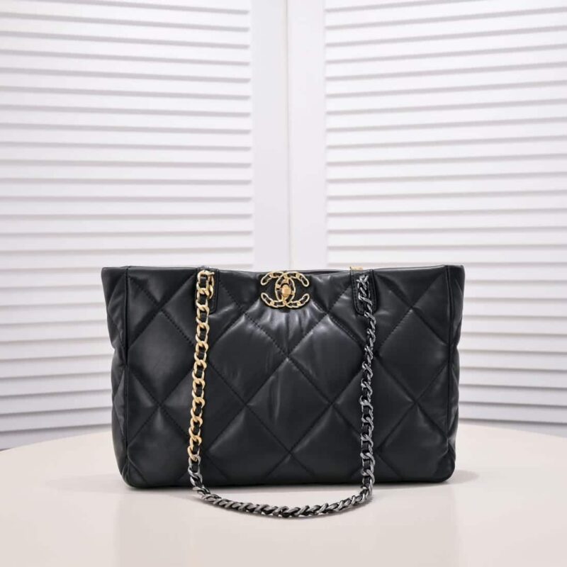 Alternative view of Chanel Quilted 19 East West Shopping Bag Black 35Cm