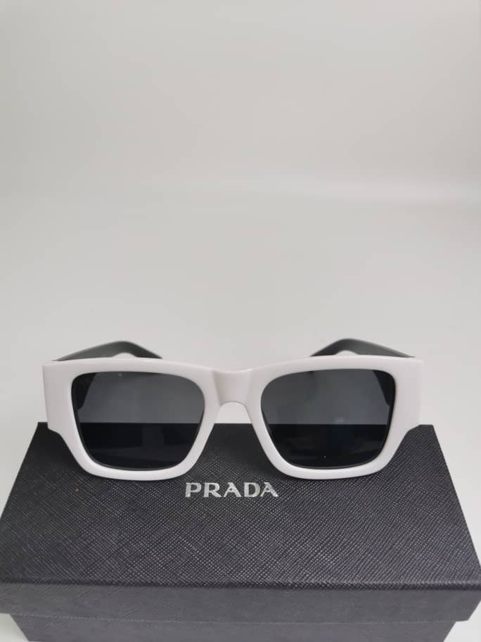 Alternative view of Prada Rectangle Sunglasses Black And White