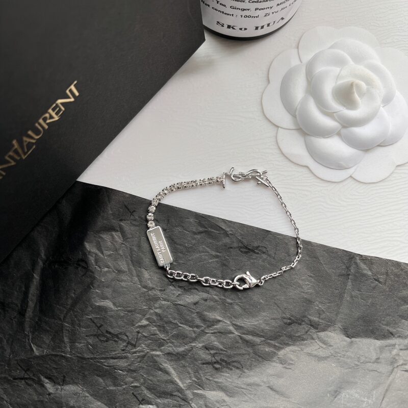Alternative view of Saint Laurent Cassandre Charm Bracelet Palladium 712345Y15268162