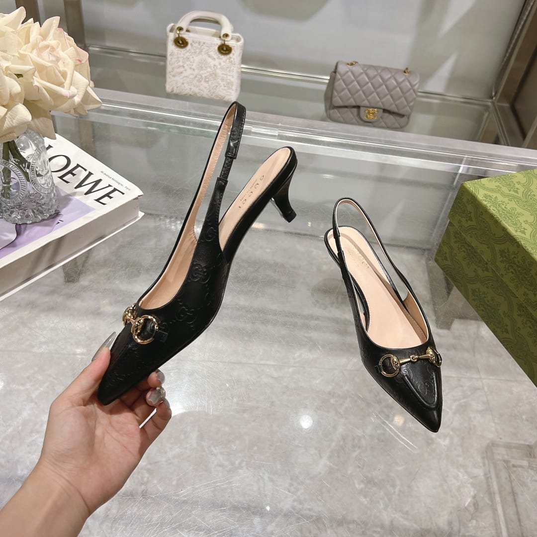 Gucci Horsebit Slingback Pump Black 782407 AAEGJ 1000 - Image 3