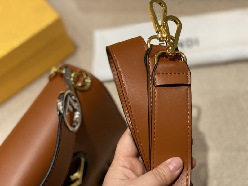 Alternative view of Fendi Ff Logo Bottom Brown Bag 22Cm