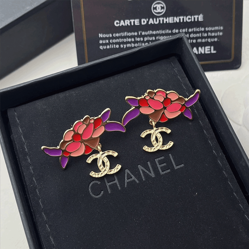 Alternative view of Chanel Pendant Earrings Gold And Multicolour Abf933 B21129 U2138