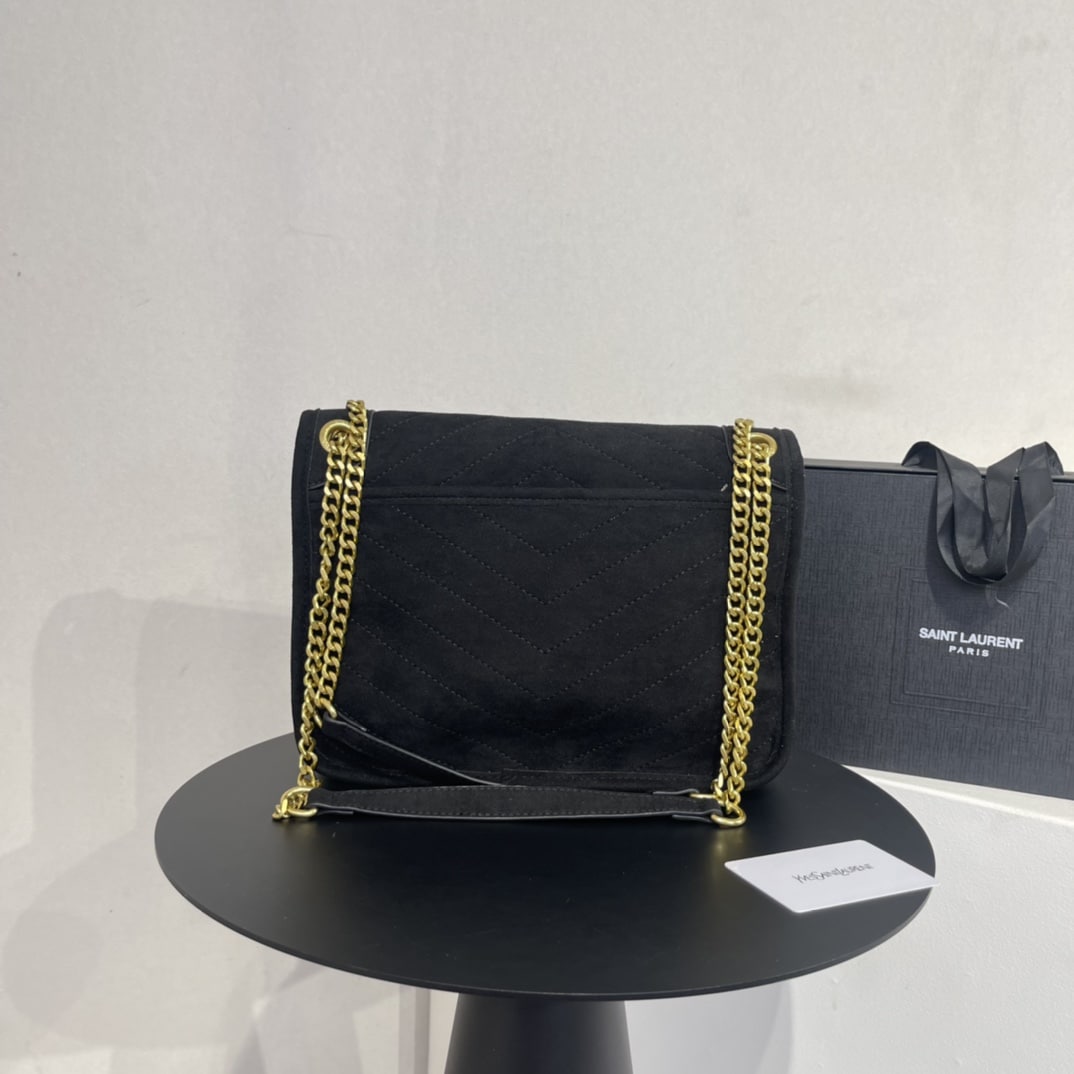 Saint Laurent Niki Baby Chain Bag In Suede Black - Image 7