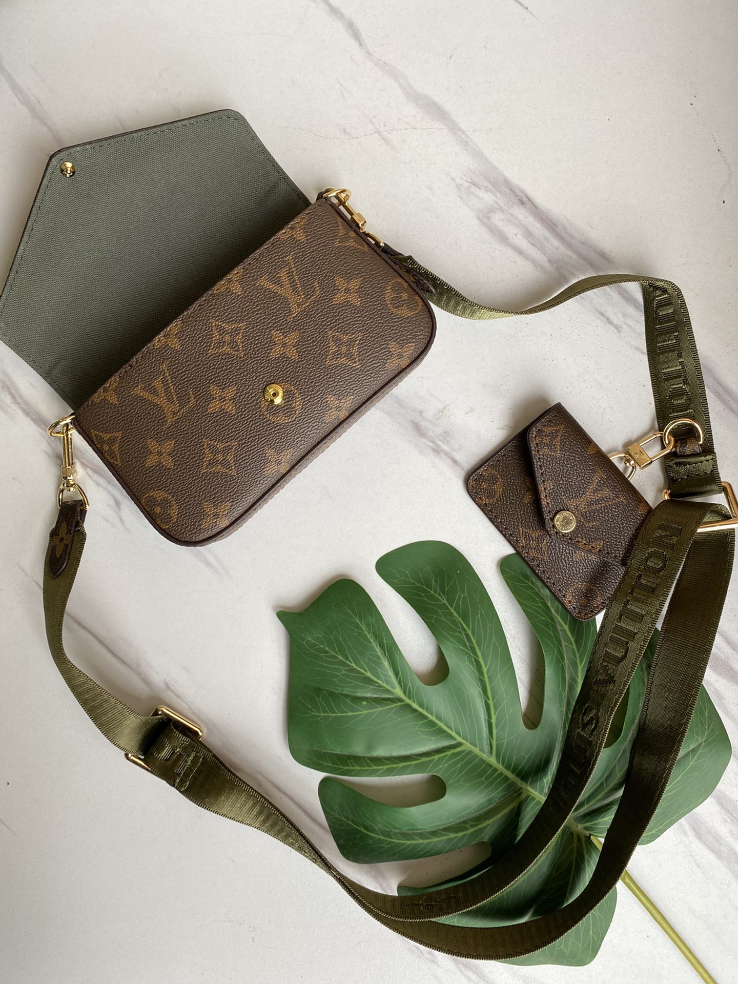 Louis Vuitton Félicie Strap And Go 17Cm Green M80091 - Image 5