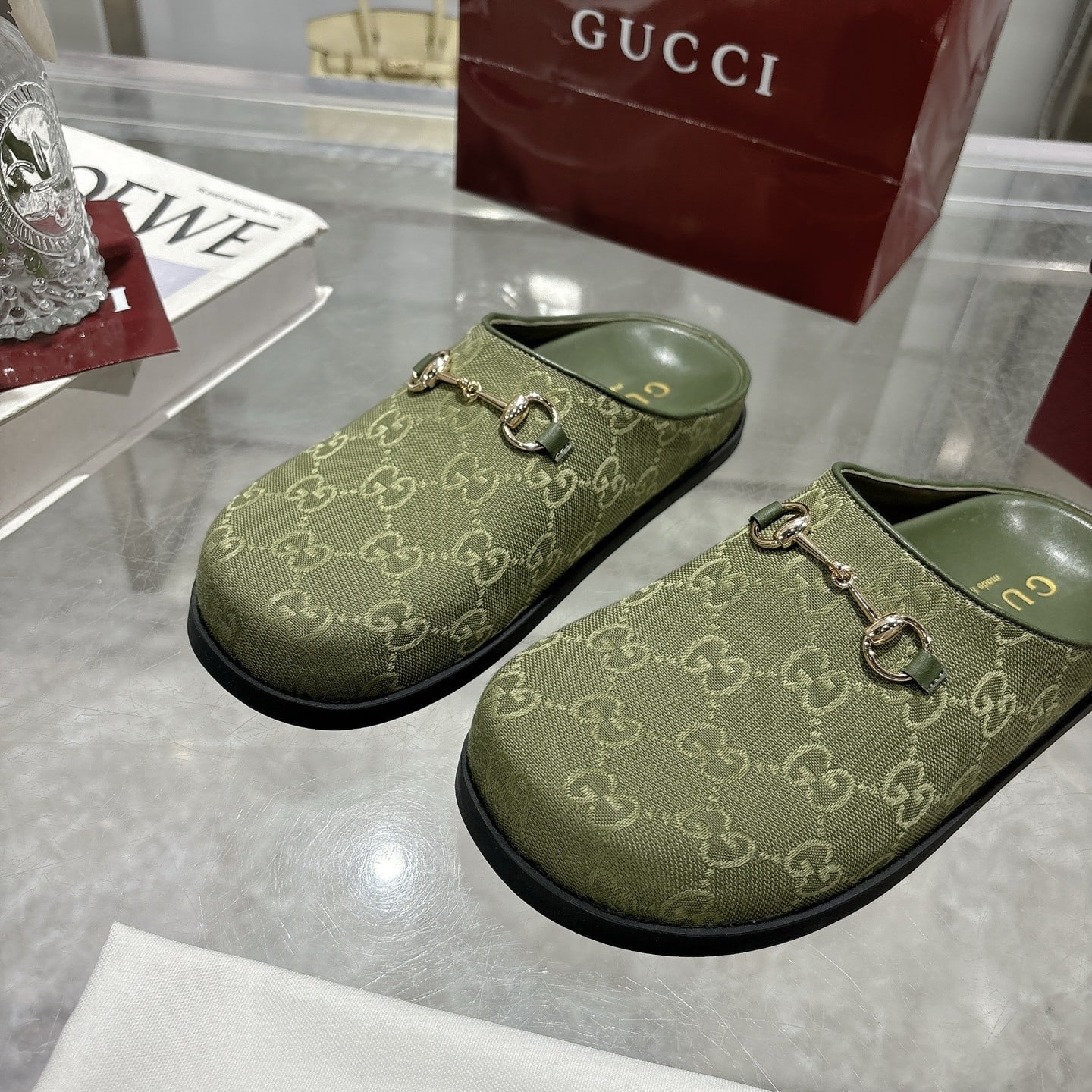 Gucci Women's Mule With Horsebit Dark Green 837130 FAB10 3046 - Image 8