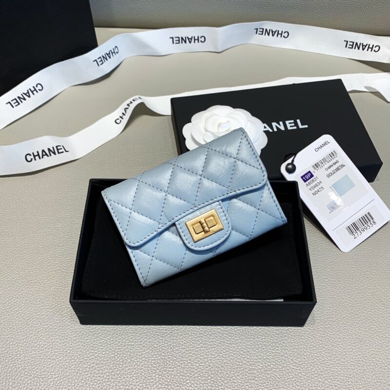 Alternative view of Chanel 2.55 Flap Card Holder Light Blue Wallet