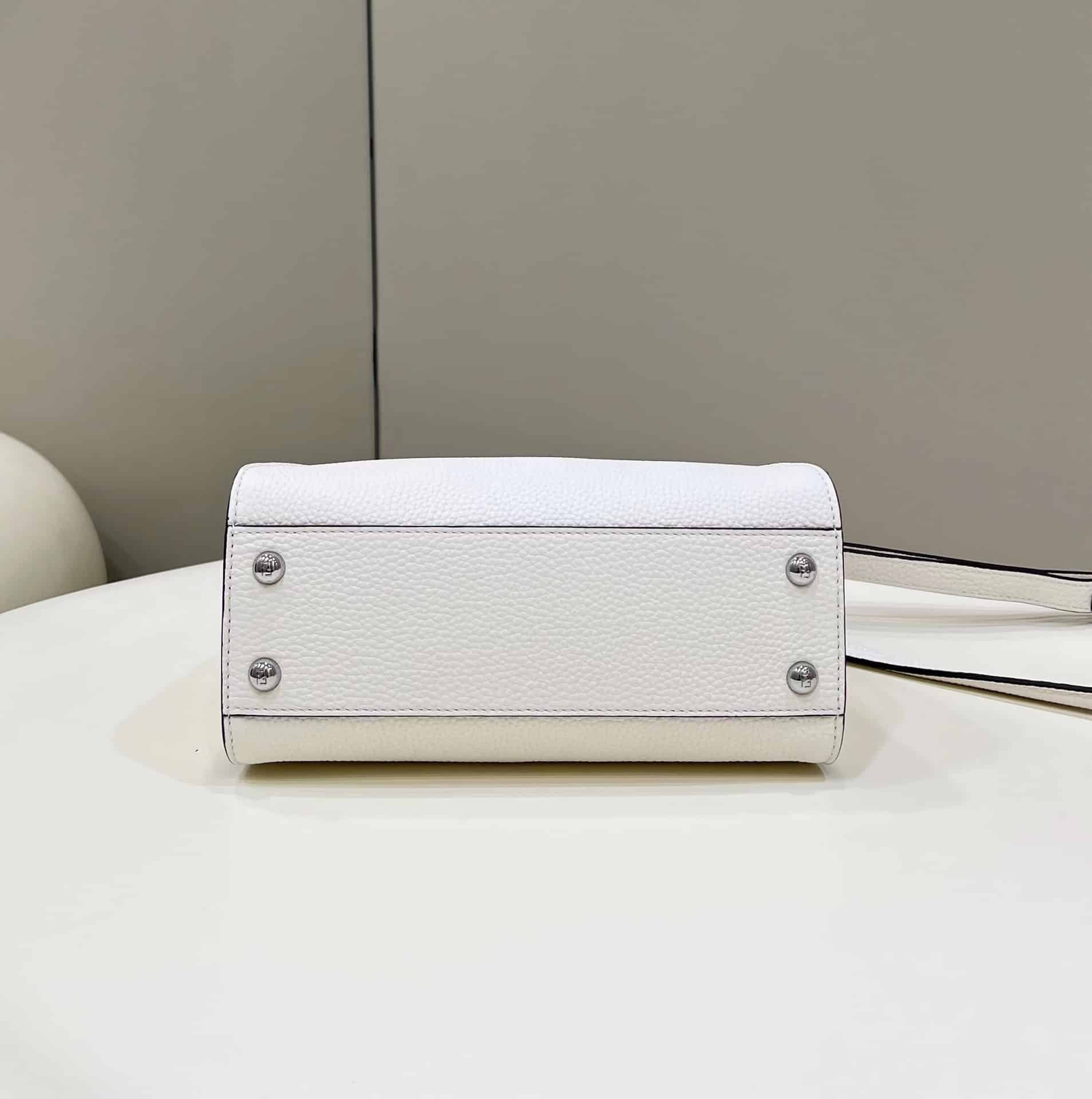 Fendi Peekaboo Mini Selleria Bag With Exotic Details White 8Bn244Akl3F1Jd9 - Image 9