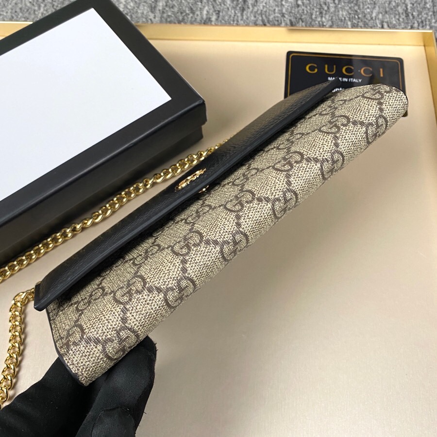 Gucci Gg Marmont Bicolor Wallet On Chain Beige Ebony 19Cm 546585 17Wag 1283 - Image 3
