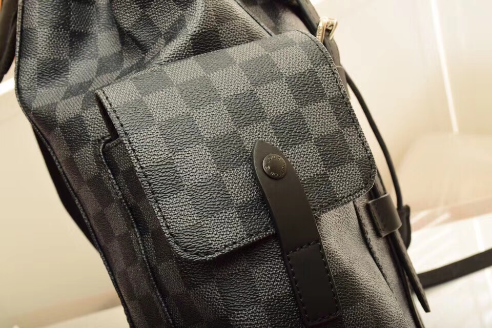 Louis Vuitton Christopher MM Backpack Damier Graphite Canvas Black 44Cm N41379 - Image 8