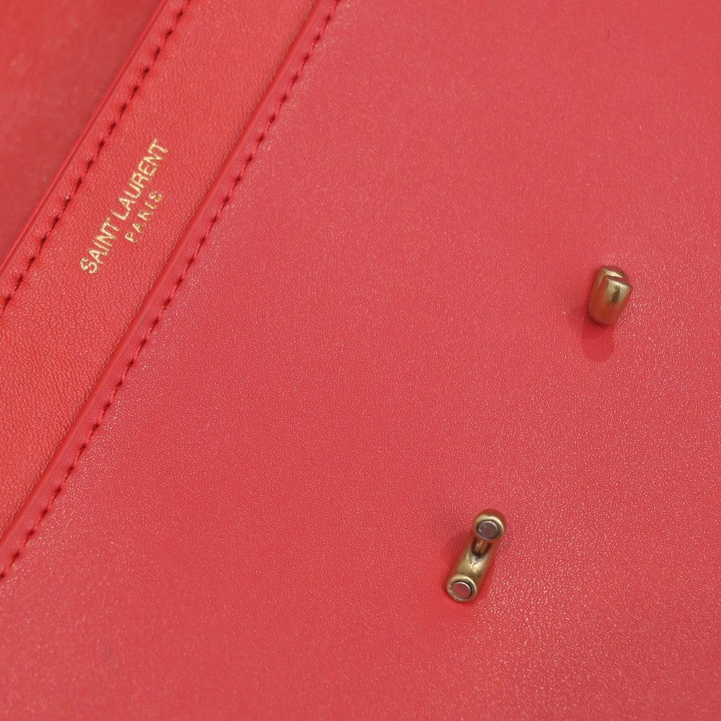 Saint Laurent Le Maillon Satchel In Smooth Leather Red - Image 10