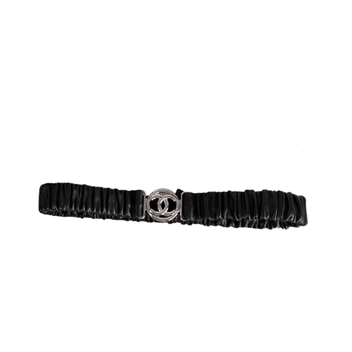 Chanel Calfskin Betl With Silver Cc Logo 30Mm