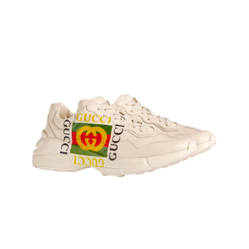 Gucci Women'S Rhyton Gucci Logo Leather Sneaker 500878 Drw00 9522