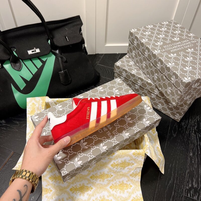 Alternative view of Gucci X Adidas Gazelle Sneaker In Red 707848 9Stu0 6360