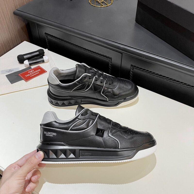 Alternative view of Valentino One Stud Low-Top Nappa Sneaker Black 1Y2S0E71Nwn00A