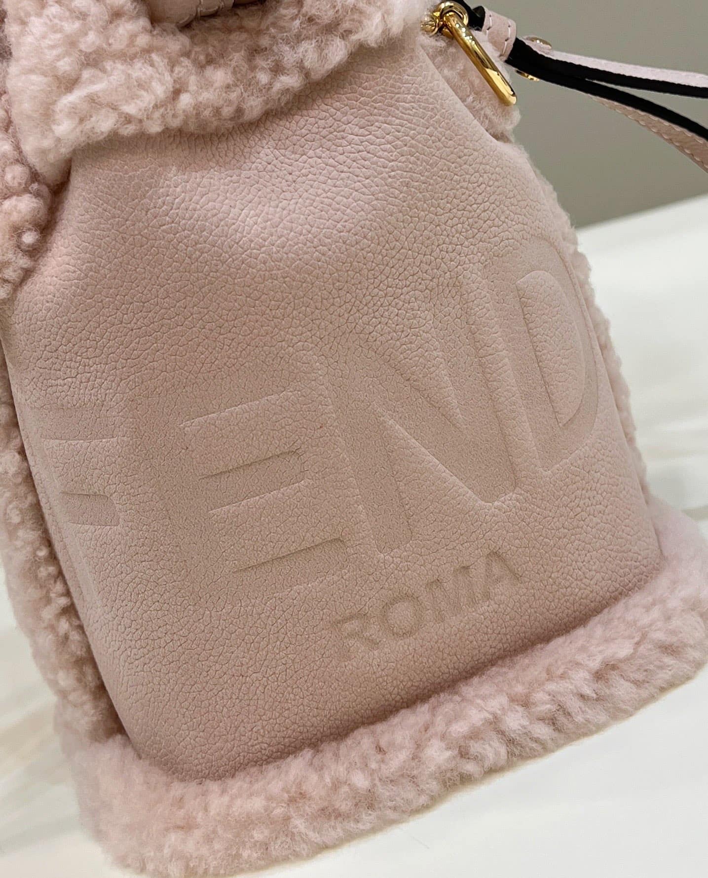 Fendi Mon Tresor Nubuck Mini Bucket Bag Pink 8Bs010Al9If136T - Image 9