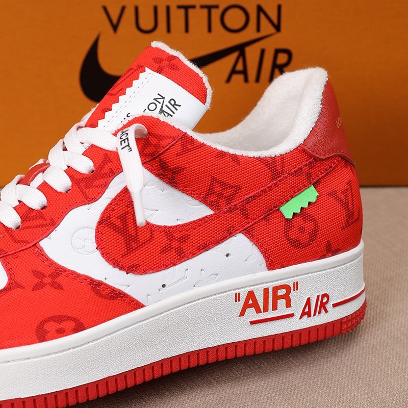 Alternative view of Louis Vuitton And Nike Air Force 1 By Virgil Abloh White Comet Red 1A9Va9
