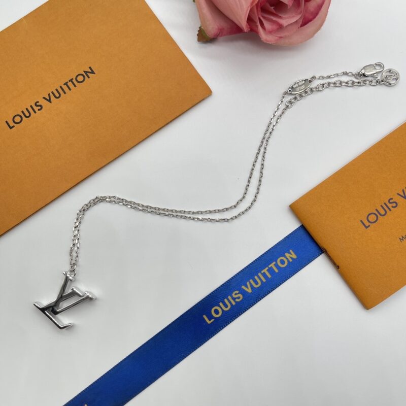 Alternative view of Louis Vuitton LV Logo Silver Necklace