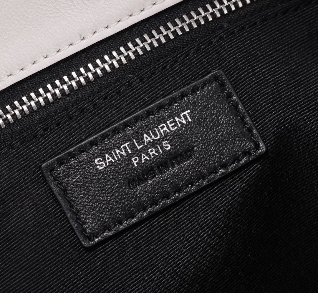 Saint Laurent Puffer Small In White Leather Silver Hardware 29cm - Image 10