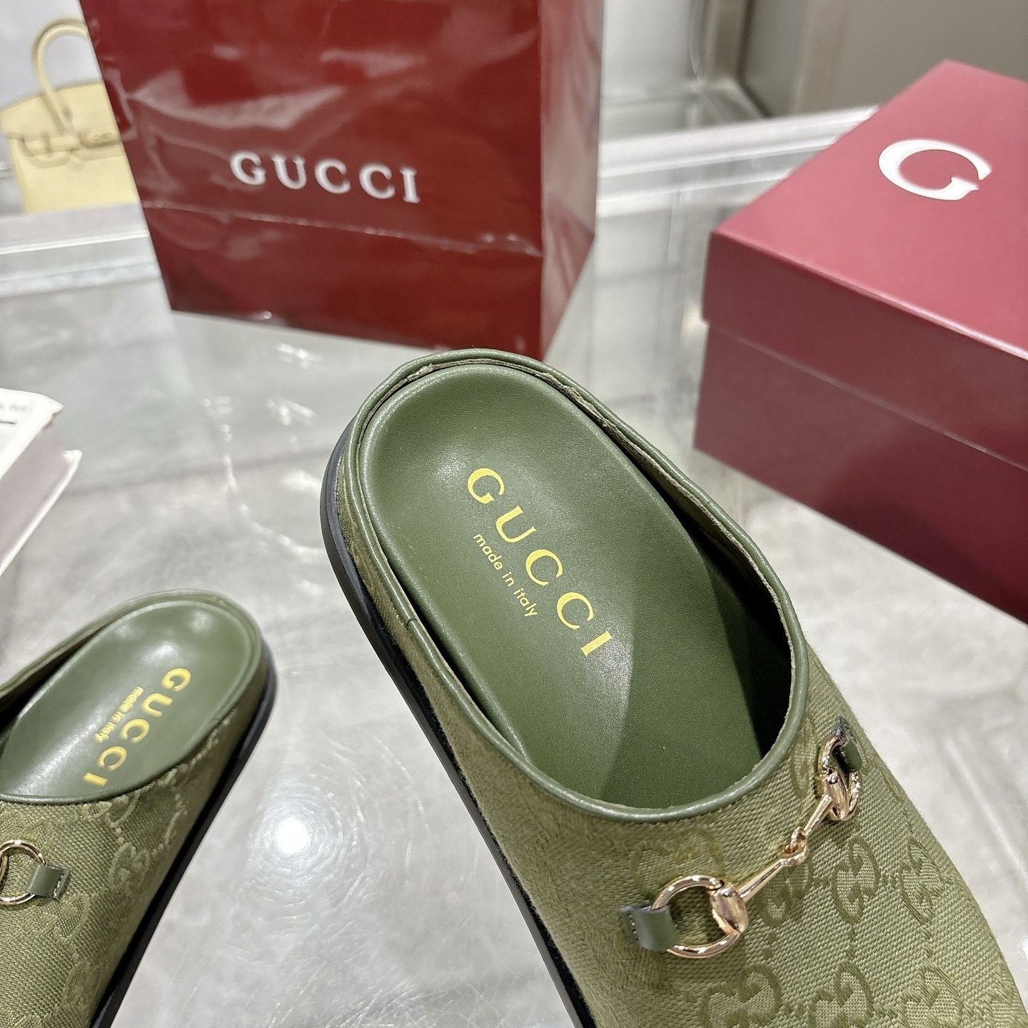 Gucci Women's Mule With Horsebit Dark Green 837130 FAB10 3046 - Image 9