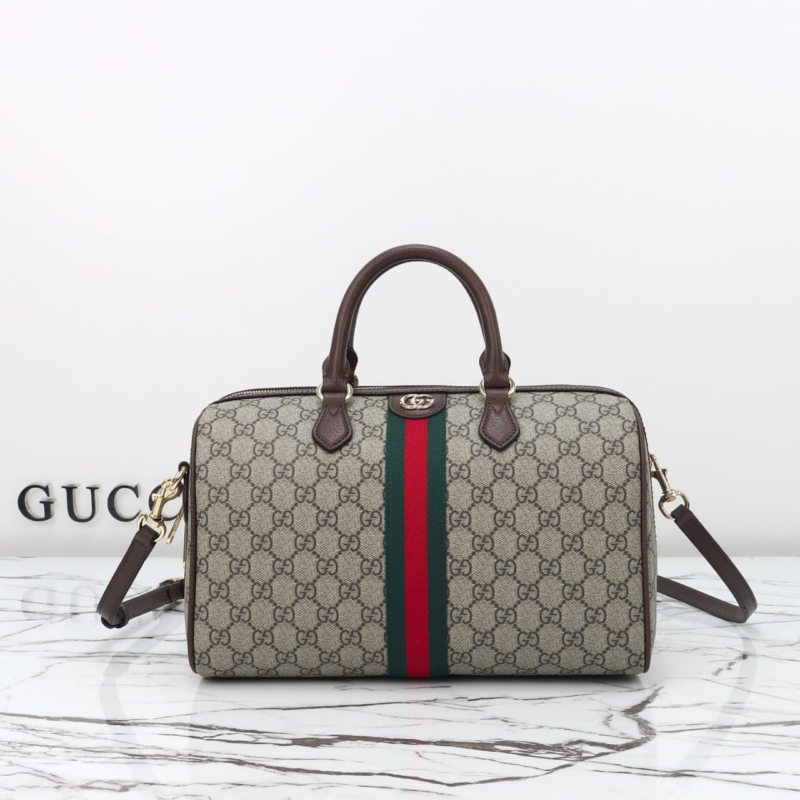 Alternative view of Gucci Ophidia Large Boston Bag Beige And Dark Brown 30cm ‎836824 FAE0J 9867
