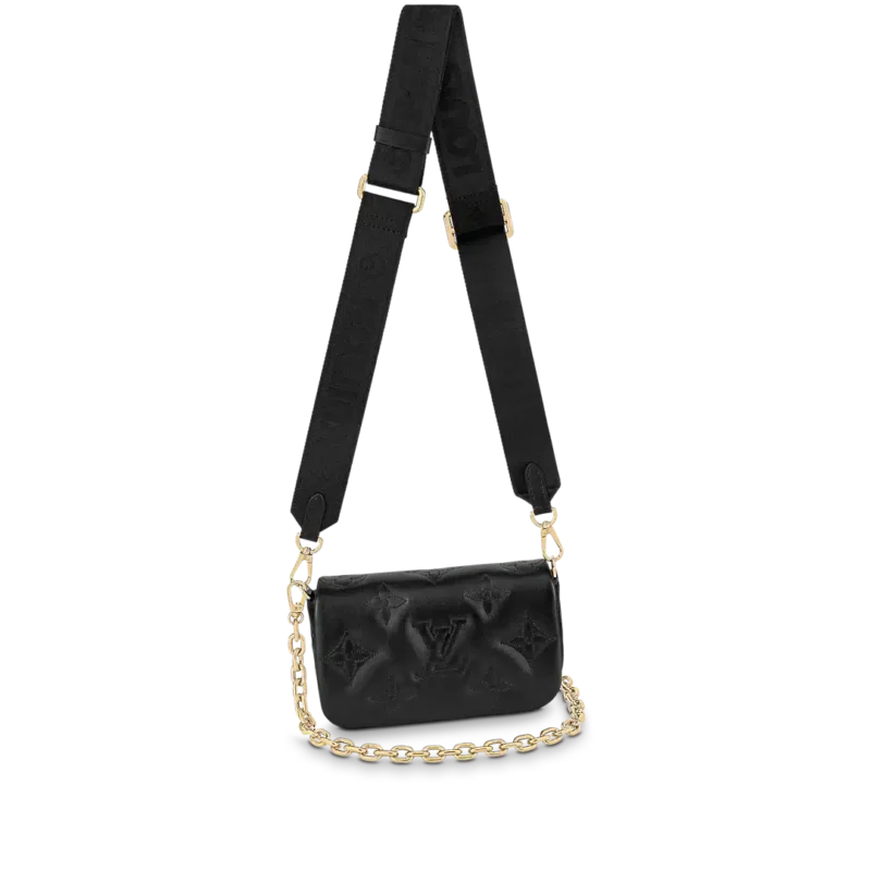 Louis Vuitton Wallet On Strap Bubblegram Black M81398