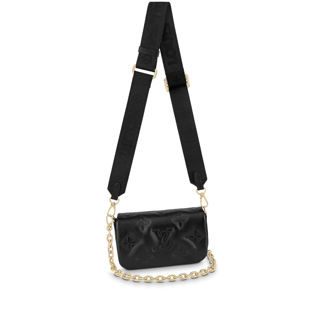 Louis Vuitton Wallet On Strap Bubblegram Black M81398