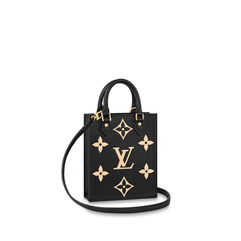 Louis Vuitton Petit Sac Plat 17Cm Black And Beige M57937