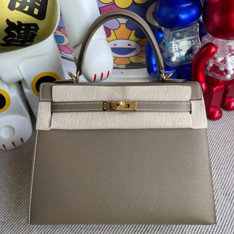 Alternative view of Hermes Kelly Epsom Ck18 Etoupe Gold Hardware 28Cm