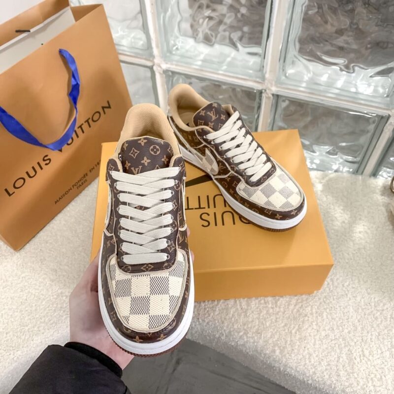 Alternative view of Louis Vuitton Nike Air Force 1 Low Monogram Brown Damier Azur