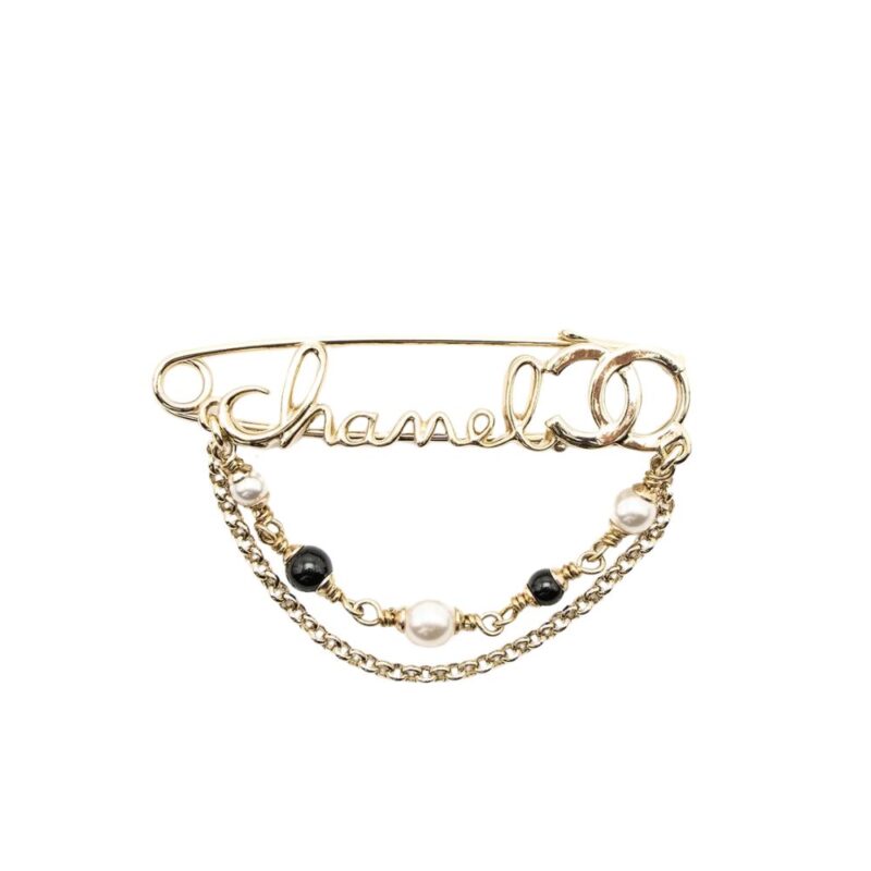 Chanel Metallic Pearl Brooch AB7957 B07771 NH122