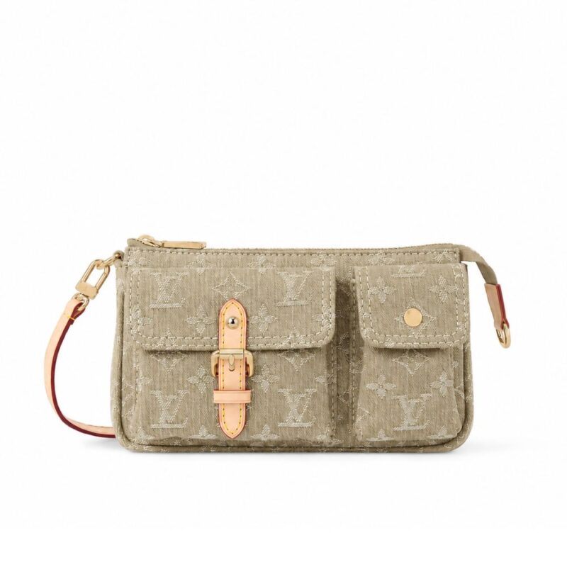 Louis Vuitton Pochette Accessoire Cargo Khaki Denim 23cm