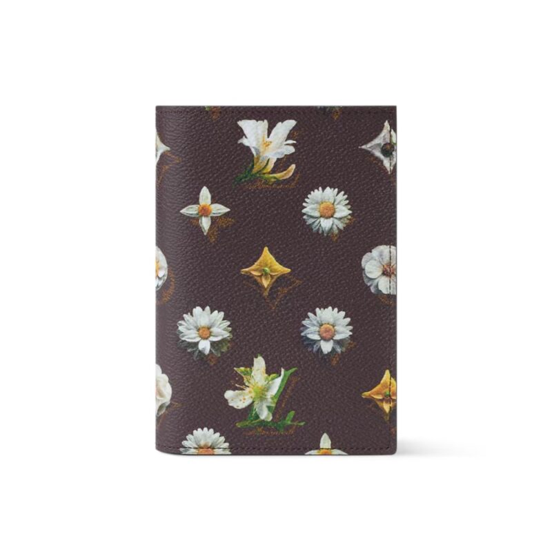 Louis Vuitton Passport Cover Monogram Flowers Brown 14Cm M27548