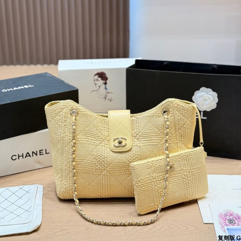 Alternative view of Chanel Shopping Bag Braided Raffia Beige 40Cm AS6090 B23527 U7508