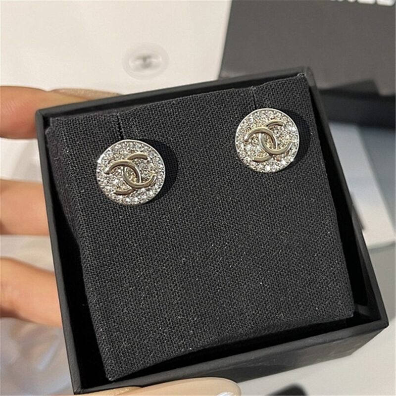 Alternative view of Chanel Cc Mark Round Strass Earrings Gold ABG227 B23473 U7518