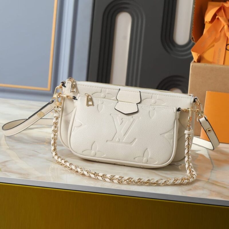 Alternative view of Louis Vuitton Multi Pochette Accessoires Monogram Empreinte Cream 25Cm