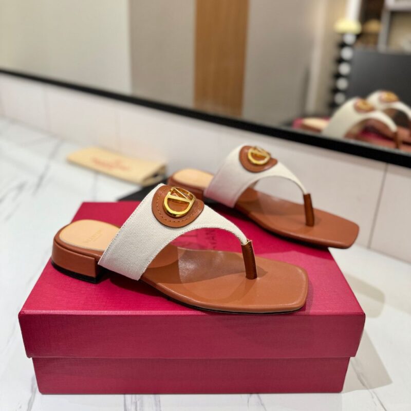 Alternative view of Valentino Garavani Vlogo Signature Sandals White And Brown WS0LA9SJR